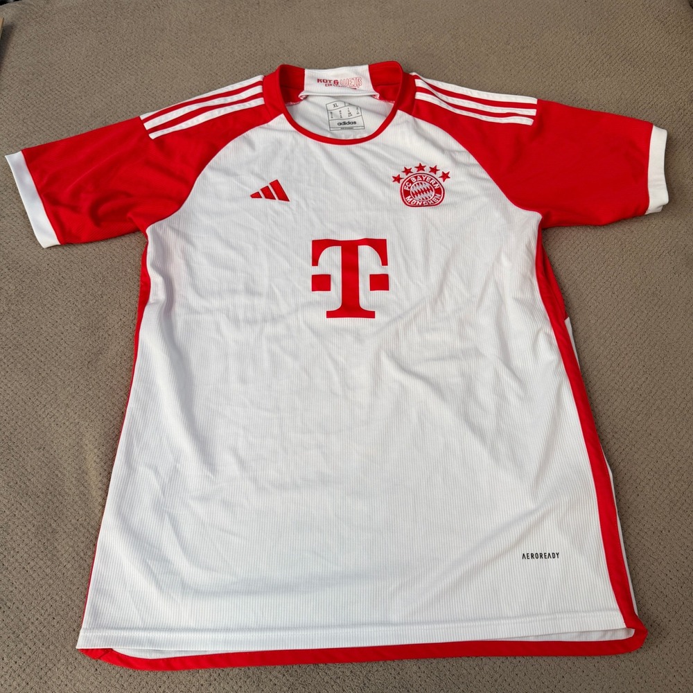 Adidas FC Bayern Munchen 2023-24 Home Jersey Red White HS5184 Mens XL